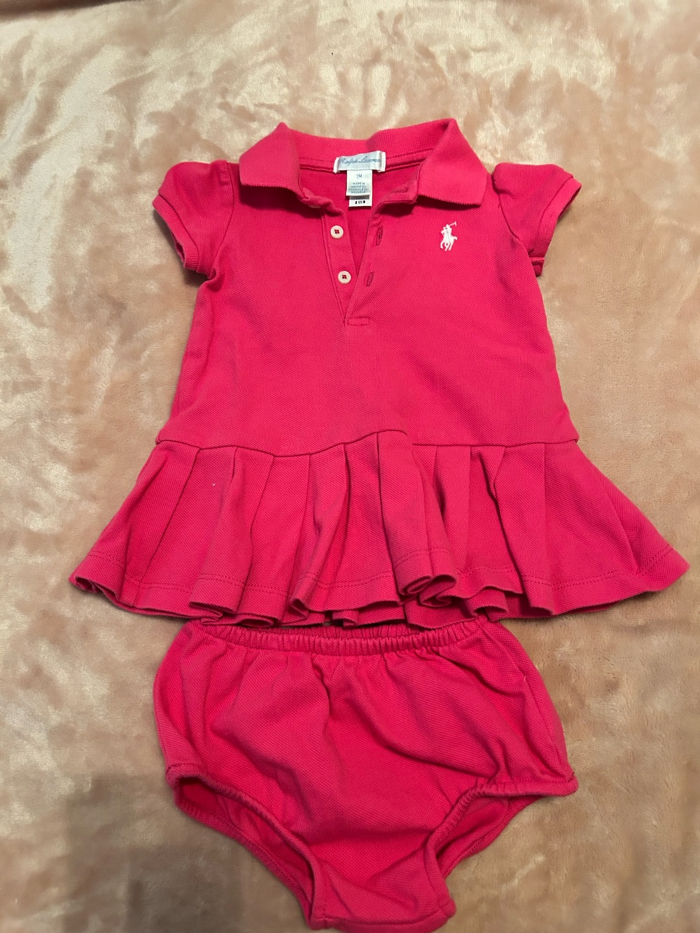 Ralph Lauren Girls Polo Dress in Bright Pink